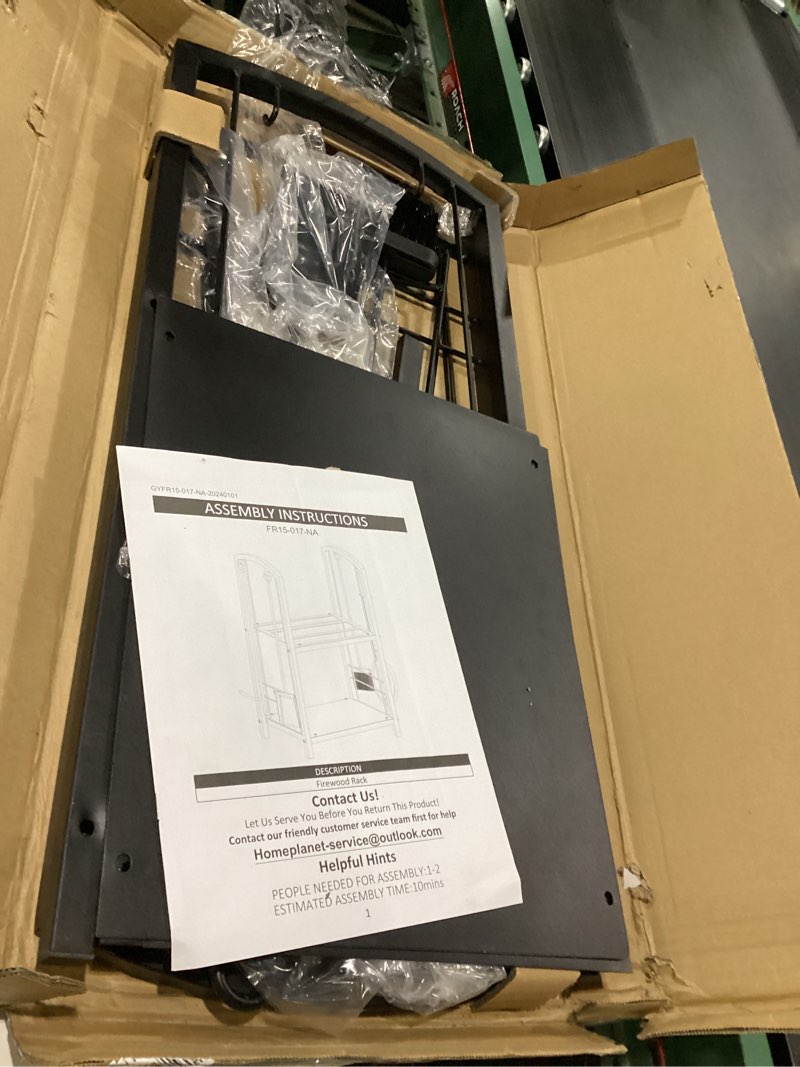 Condition photo showing Good Condition for Mr IRONSTONE Firewood Rack with Fireplace Tools Set, Fireplace Tool Rack for Indoor Outdoor Fire Log