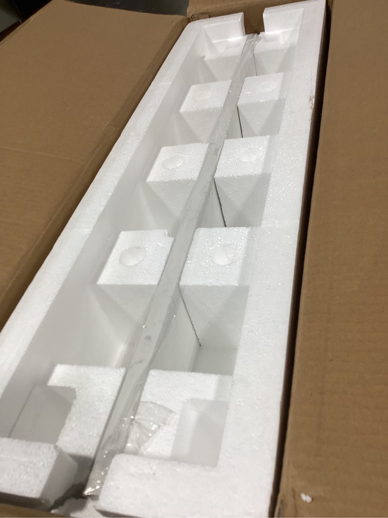 Condition photo showing Good Condition for 30 in. w x 4 in. h engineered stone backsplash for bathroom vanity sink top in carrara white carrara white 30"x4" backsplash