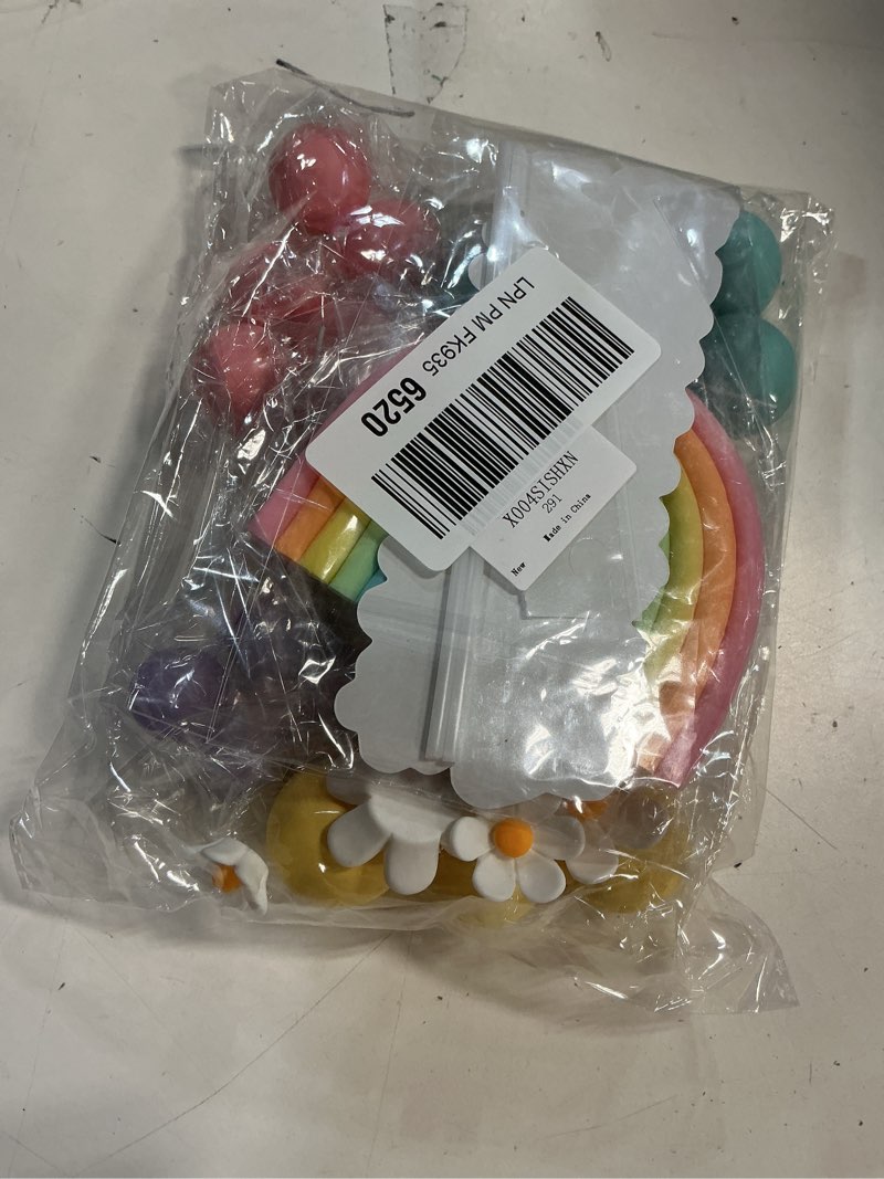 Condition photo showing Good Condition for 31 PCS Rainbow Cake Toppers Rainbow Theme Party Supplies Balls cupcake Topper