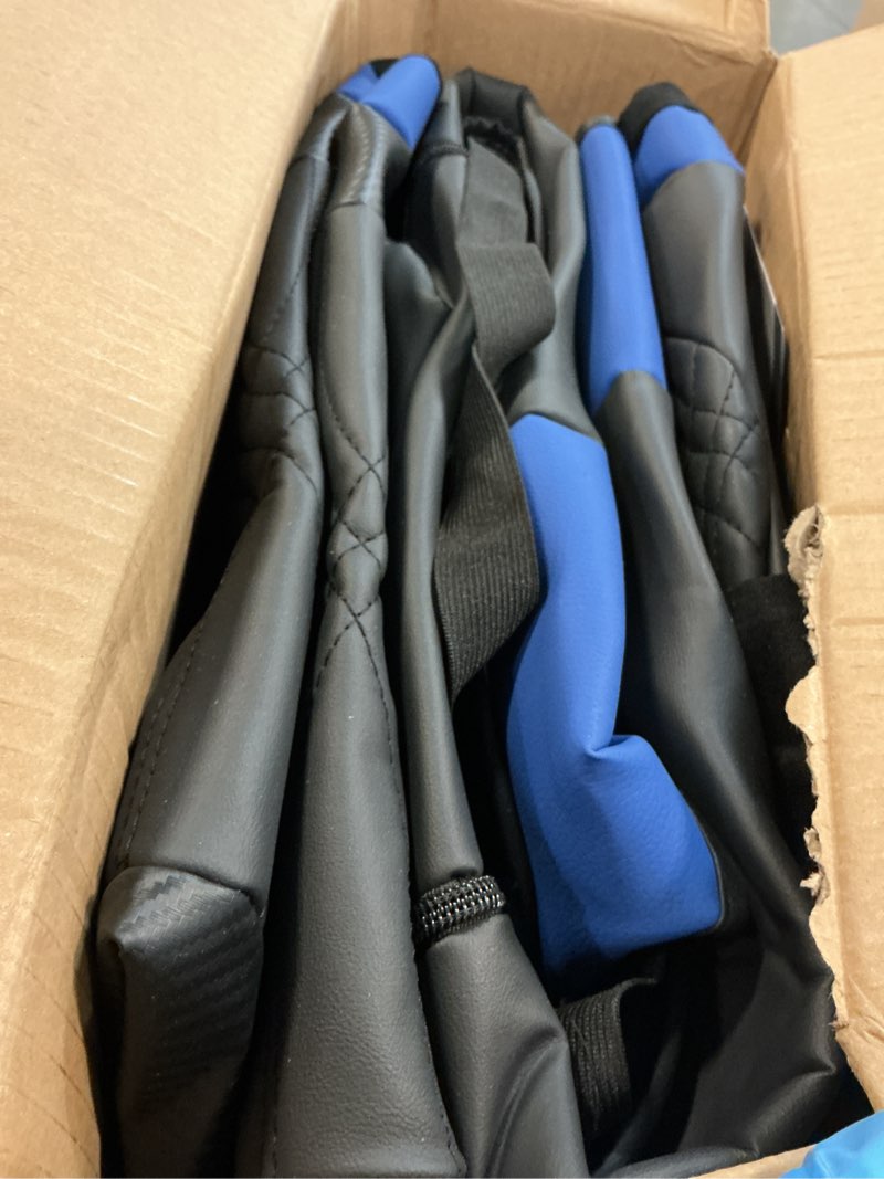 Condition photo showing Good Condition for skechers memory foam car seat covers, leather high back seat covers quilting design,waterproof sports car seat covers full sets,airbag compatible, universal fit for most cars, suvs,trucks,blue black and blue all seats