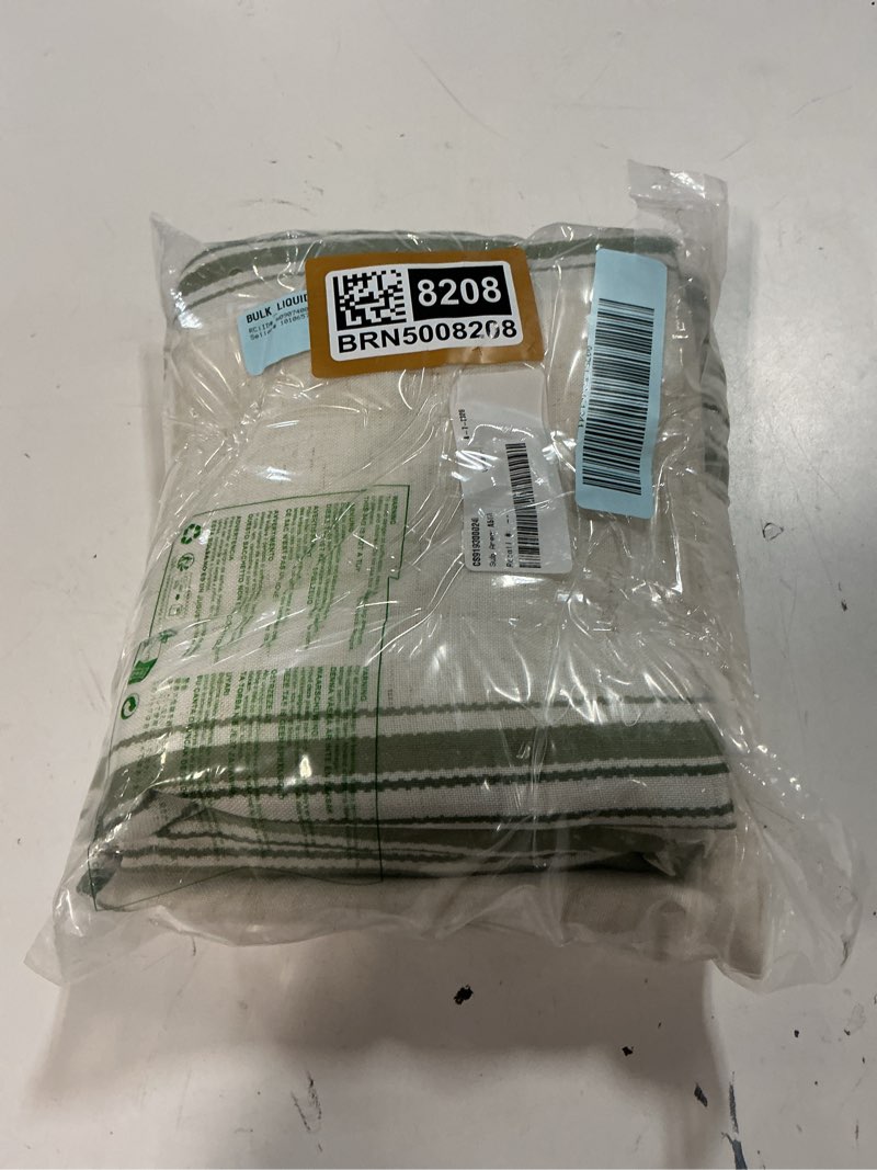 Condition photo showing New/Like New for nicetown green linen curtains for bedroom  striped semi sheer curtains light filtering privacy farmhouse back tab drapes for living room  grass green  52 x84   set of 2