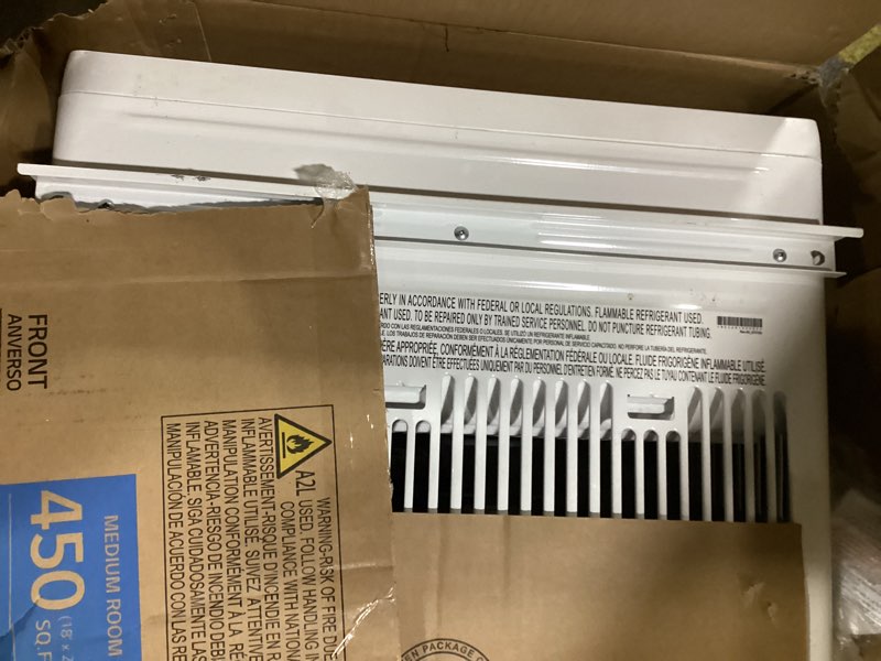 Condition photo showing As Is for 10,000 (doe) btu 115-volts window air conditioner cools 450 sq. ft. with wi-fi, remote and dehumidifier