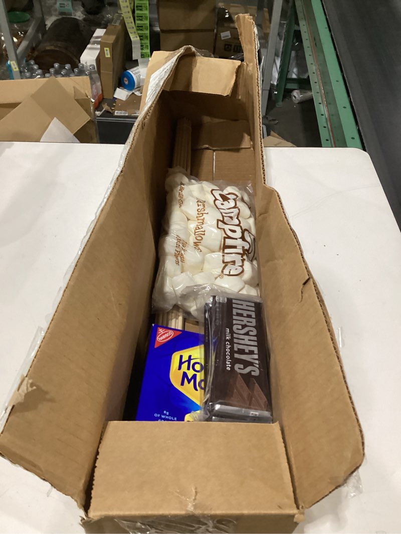 Condition photo showing Good Condition for 112-Piece S’mores Kit – Makes 24 S’mores – Includes 30” Birch Roasting Sticks, Graham Crackers, Chocolate & Marshmallows – Great for Camping, Bonfires, Parties S'mores Kit