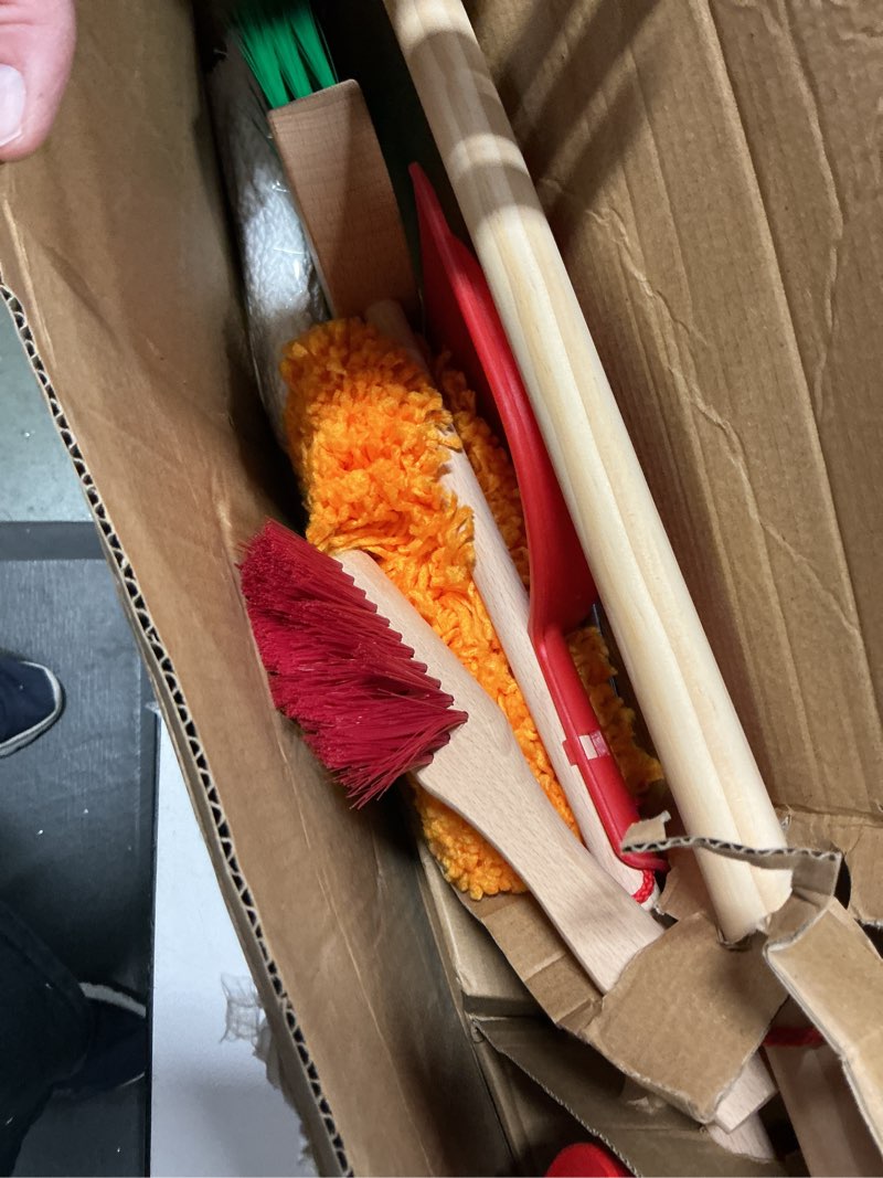 Condition photo showing Good Condition for melissa & doug dust sweep mop 6-piece pretend play set, toddler toy cleaning, pretend play home clea