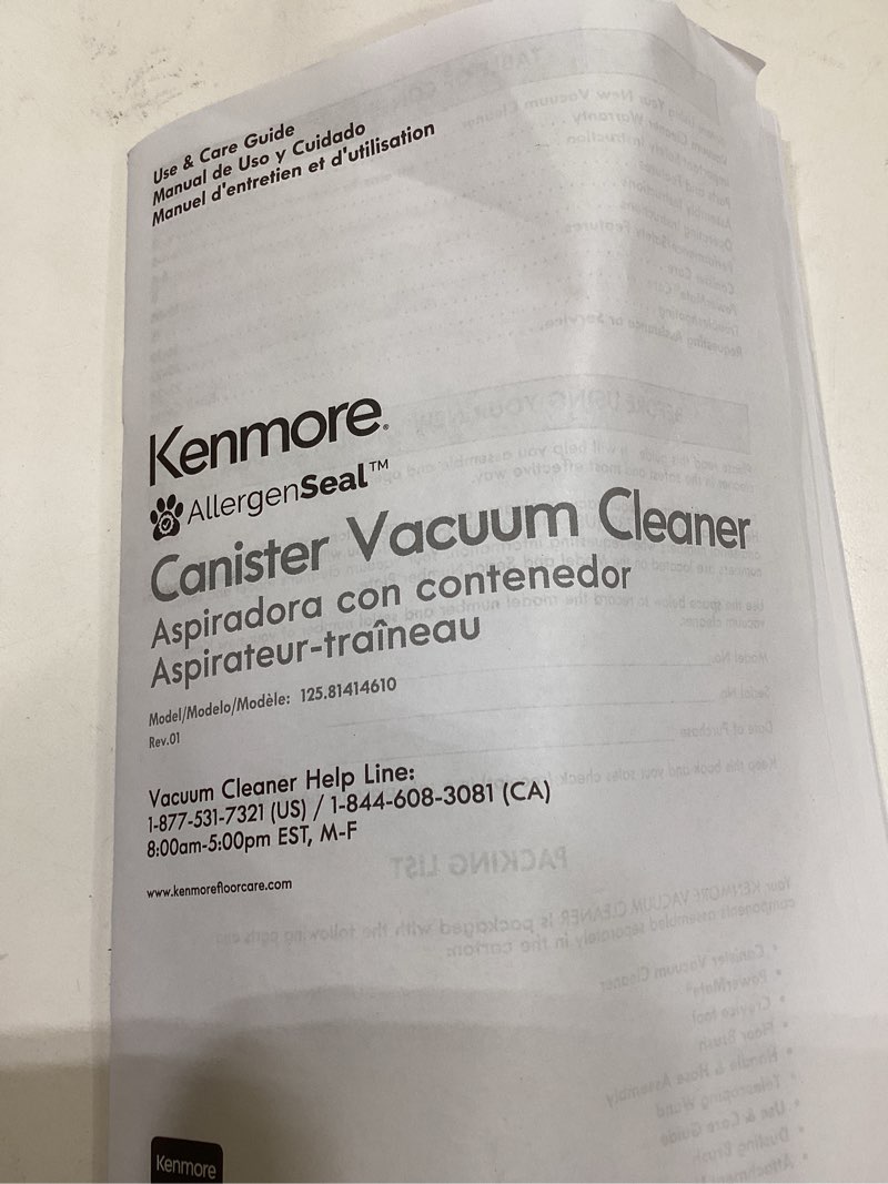 Kenmore 81414 Pet Friendly Bagged Canister Vacuum Cleaning Tools, 400 Series + Telescoping Wand, Red