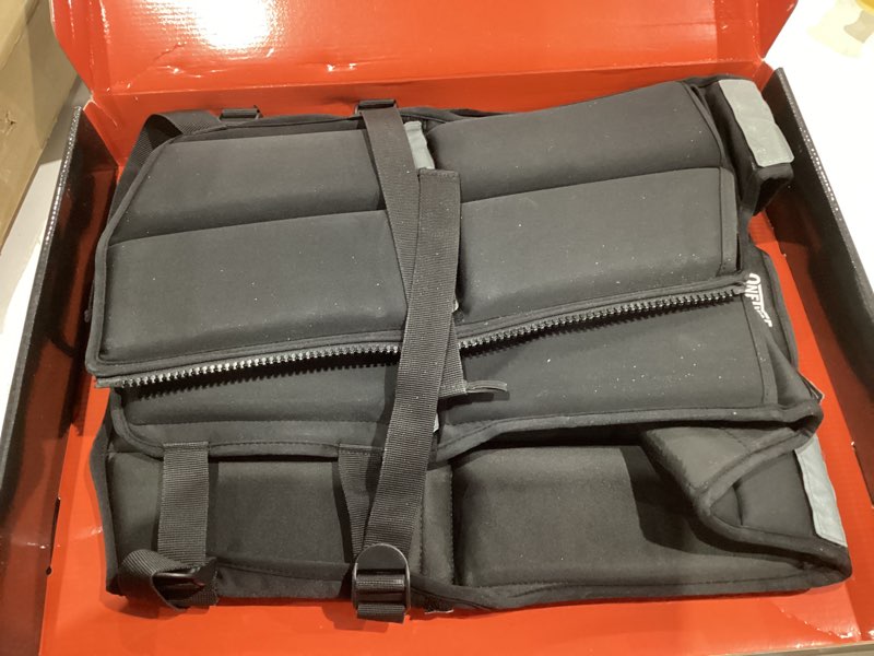 Condition photo showing As Is for Adjustable Weighted Vest Men 2-35 lbs/2-45 lbs, Rucking Vests for Walking with Zipper/16pcs Silicone Weights, Strength Training Workout Vest for Running Walking GYM Home, Removable Reflective Strips Black 2-45 LBS