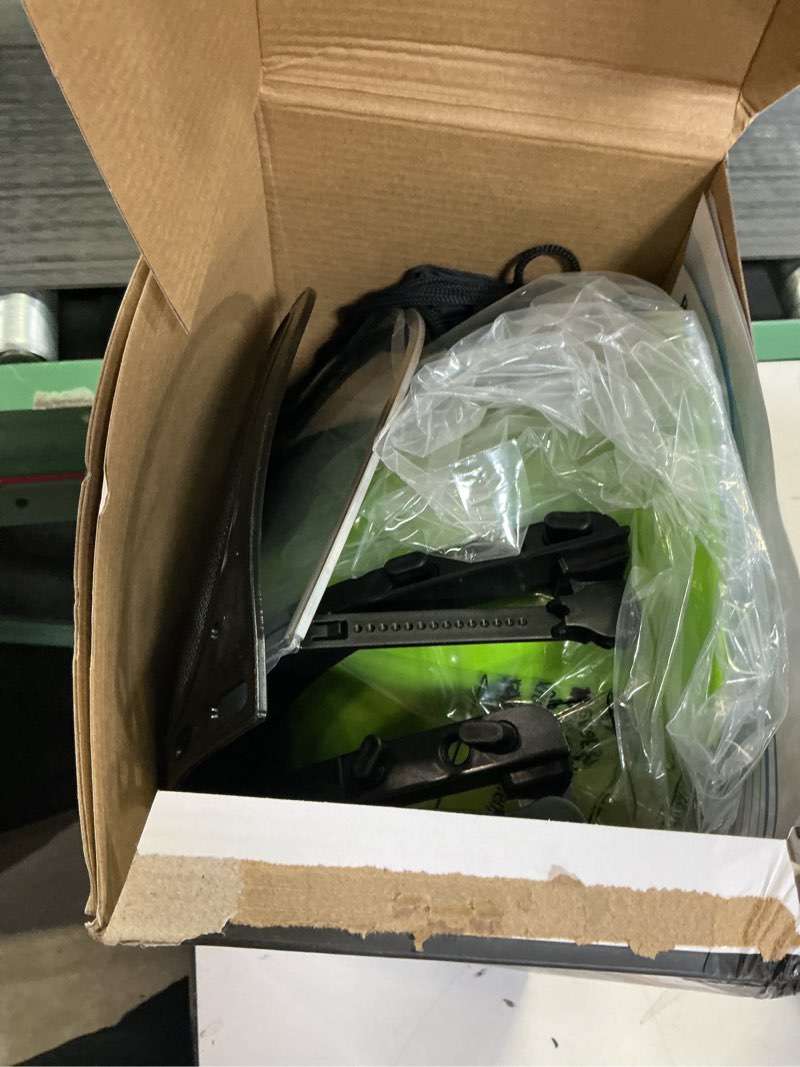 Condition photo showing New/Like New for Raxwell Chainsaw Safety Helmet – ANSI Certified 6-in-1 Forestry Hard Hat with Ear Muffs, 2 Visors, Goggles & Earplugs – 30dB Noise Reduction – Adjustable PPE for Arborists, Logging & Tree Work green