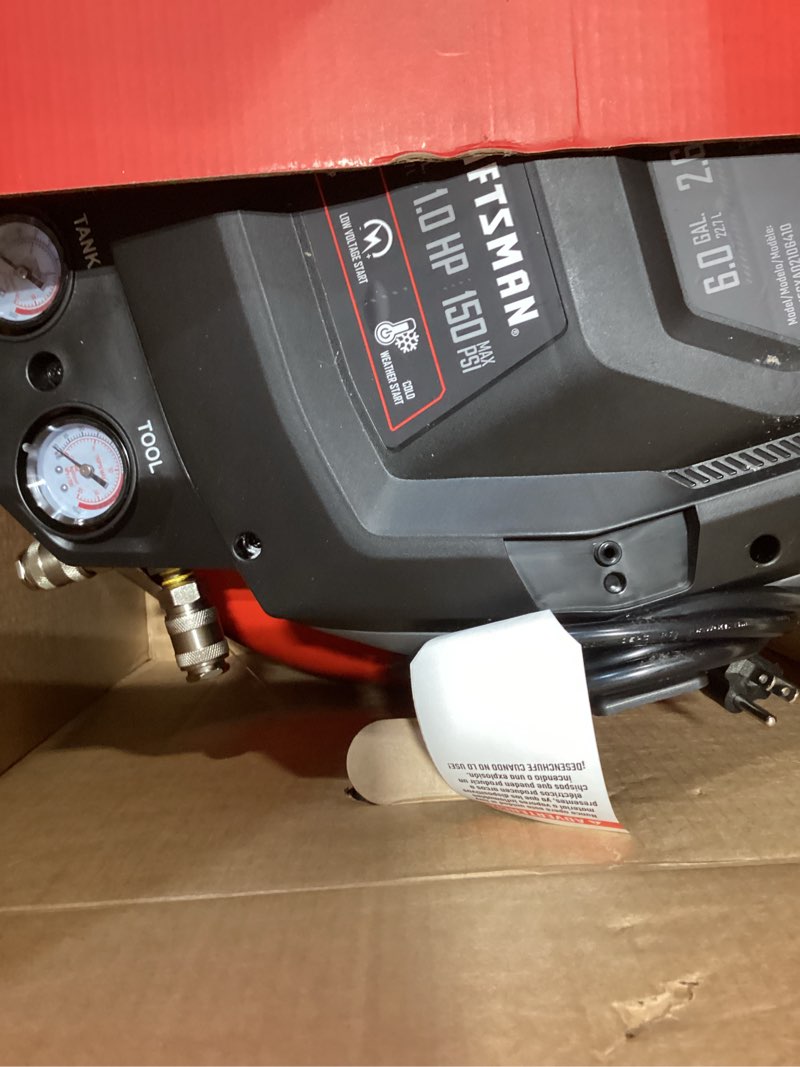 Condition photo showing Good Condition for craftsman 6-gallon portable electric 150 psi pancake air compressor