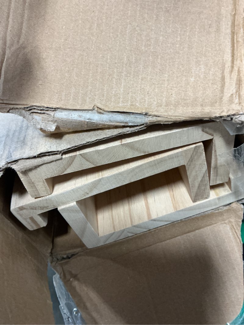 Condition photo showing Good Condition for azsky 36 inch picture ledge shelf solid wood large floating shelves wall mounted rustic natural shelves for home, living room, bedroom, bathroom, office 3 same sizes natural 36in set 3