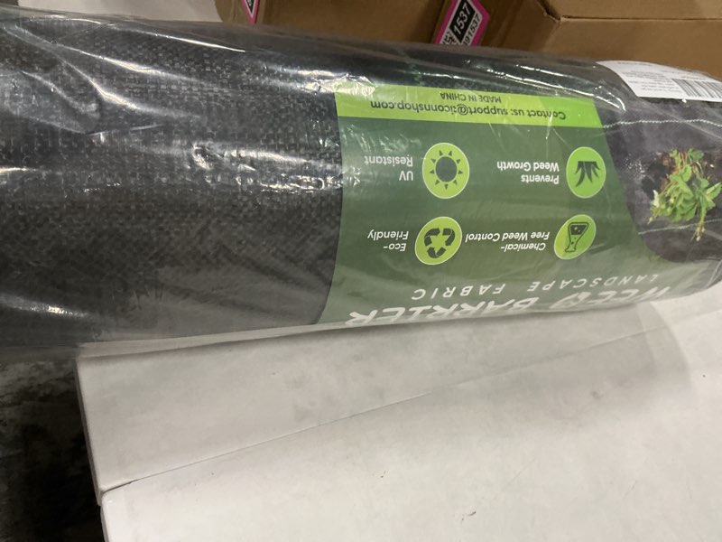 Condition photo showing New/Like New for ticonn 4ftx300ft weed barrier fabric heavy duty, 3.2oz landscape fabric for garden, yard, dri