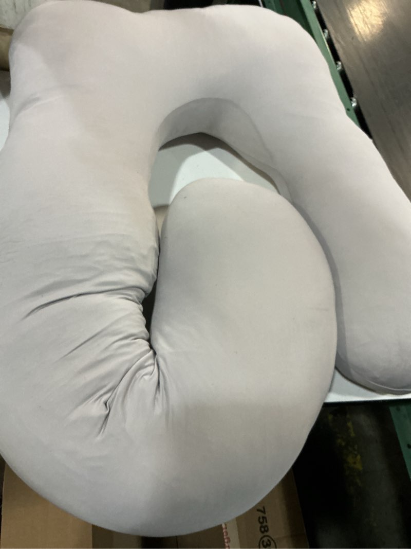 Condition photo showing As Is for moon park pregnancy pillows for sleeping - u shaped full body maternity pillow with removable cover - support for back, legs, belly, hips - 57 inch pregnancy pillow for women - light grey