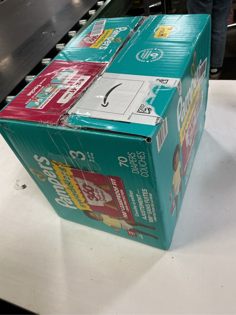 Condition photo showing New/Like New for Pampers Diapers - Swaddlers 360° - Size 3, 70 Count, up to 100% Leakproof Comfy Dry Fit, Designed for Easy Changes, Pull On Baby Diaper (Packaging May Vary) Size 3 70