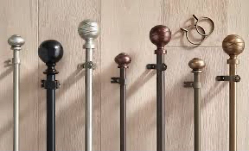 Assorted curtain rods ( different styles sizes and colors)