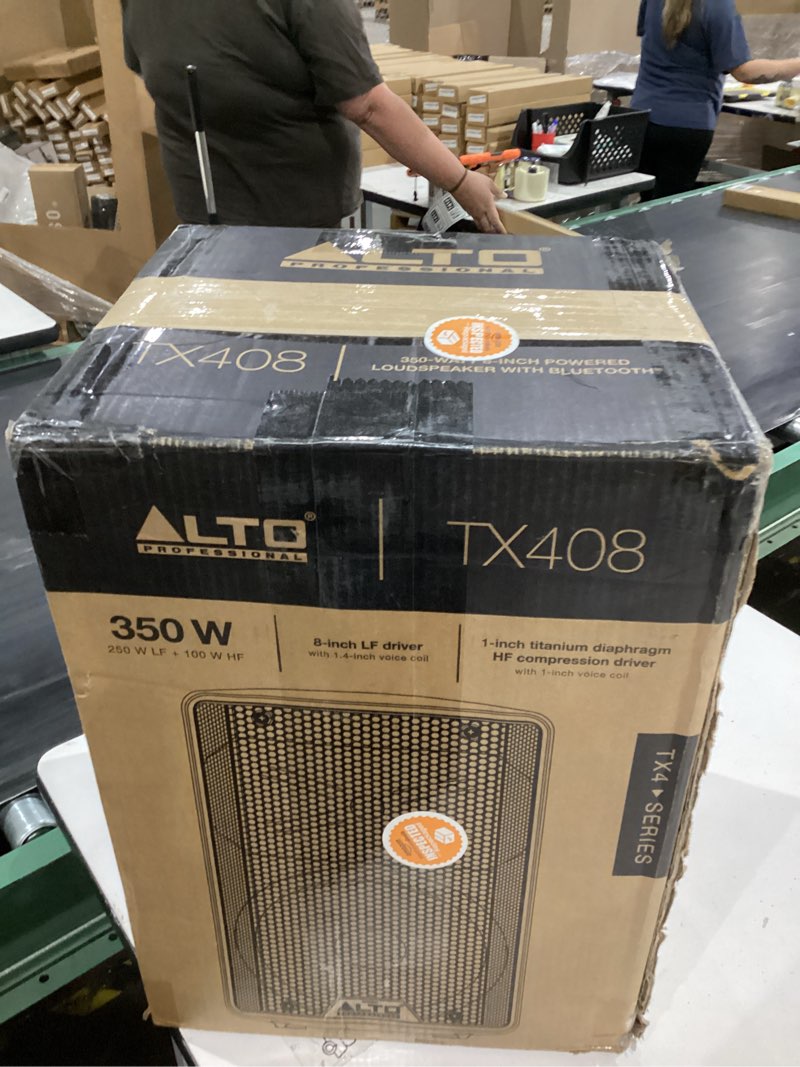 Condition photo showing New/Like New for alto tx408 350w 8" powered pa speaker with bluetooth, 2-channel mixer, line level for mobile djs and musicians, for small venues, rehearsals and events 8" pa speaker pa speaker
