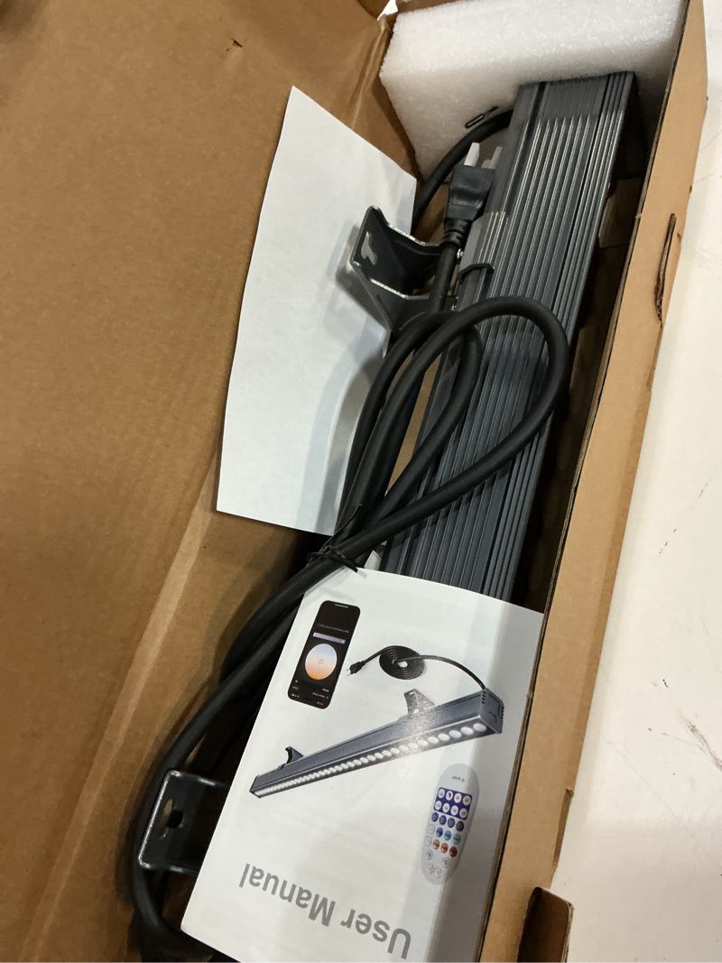 Condition photo showing Good Condition for smart led light bar 20" – wifi app & remote controlled rgb wall washer, 2700k-6500k tunable white, 100% dimmable ip65 waterproof outdoor light fixture, voice control, for patio garden stage 20" tunable white(2700-6500k)