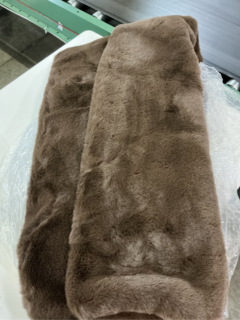 Condition photo showing Good Condition for luxury faux fur throw, 50x60, truffle
