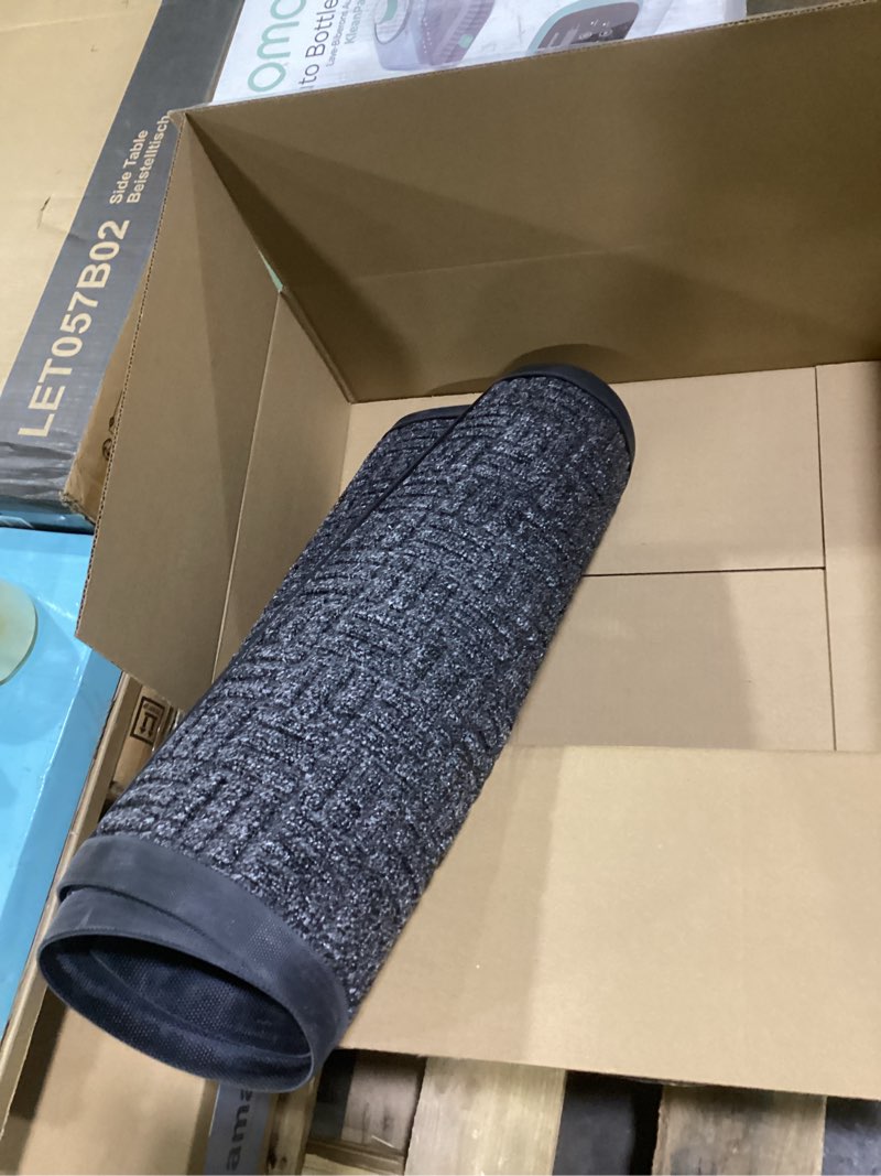 Condition photo showing New/Like New for mibao front door mat, heavy duty durable welcome mat for outdoor indoor, dirt trapper waterproof super absorbent door mat for entryway outside patio porch, 29.5" x 17", grey 1'5" x 2'6" (rectangular) grey