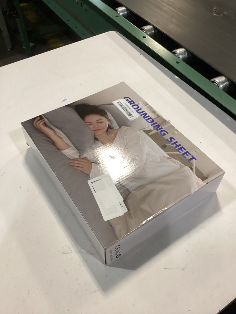 Condition photo showing New/Like New for Grounding Sheets Queen Size, Earth Grounded Fitted Bed Sheet with 10% Pure Silver Fiber + 90% Organic Cotton, for Improved Sleep & Wellness (Gray, Queen - 80"x60"x15") Gray Queen