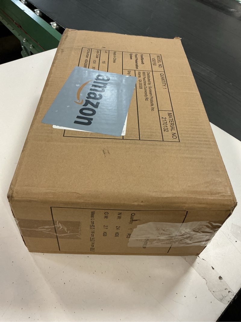 Condition photo showing New/Like New for FoodSaver PowerVac Compact Vacuum Sealing Machine Stainless Steel & Black Vertical Storage VS0150 | Preserves freshness reduces bag waste for both dry and wet food