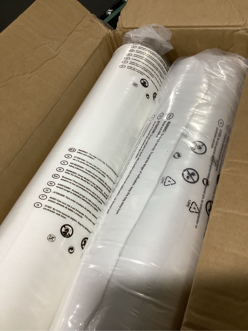 Condition photo showing As Is for 3 inch memory foam mattress topper, gel foam bed topper with adjustable straps, breathable washable cover, non slip bottom, soft supportive, queen white queen
