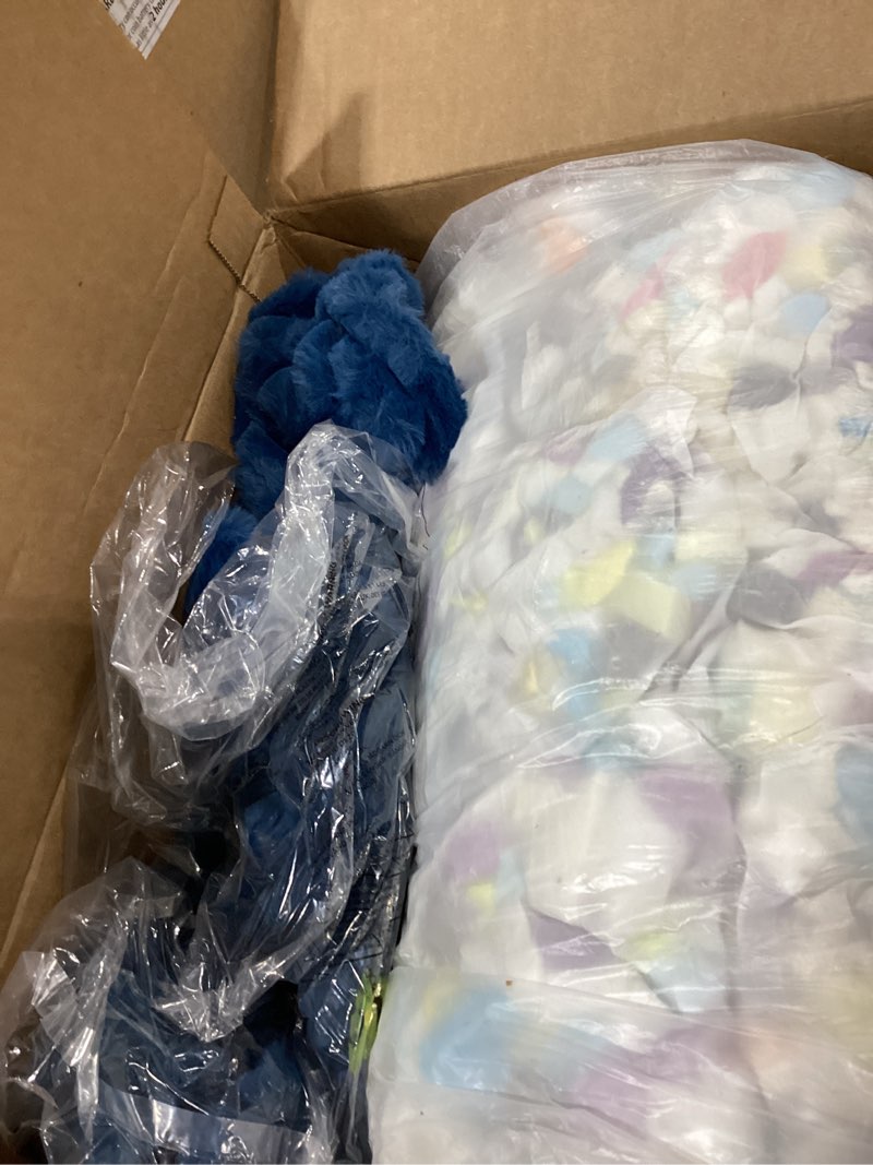 Condition photo showing New/Like New for Bedsure Cute Dog Beds Large Sized Dog - Washable Furry Pet Beds, Rectangle Orthopedic Corduroy Fleece Puppy Beds with Removable Zipper Cover, 25x21x7 inches,Night Blue 25.0"L x 21.0"W x 7.0"Th Night Blue