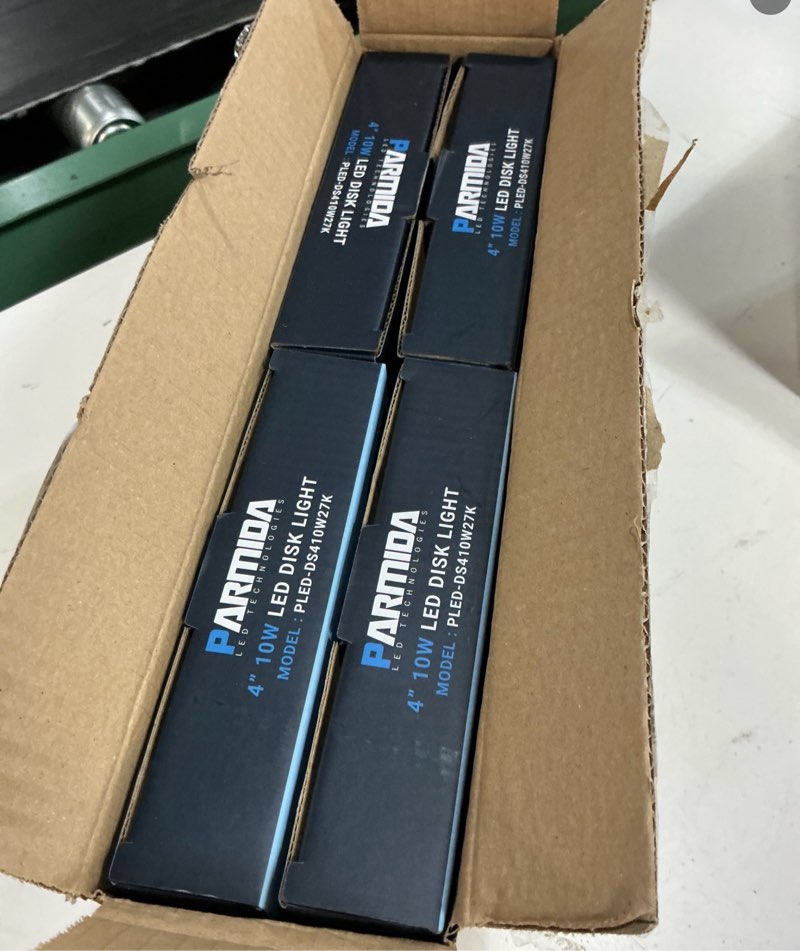 Condition photo showing New/Like New for parmida (12 pack) 5/6 inch dimmable led disk light surface flush mount 15w, ul listed, recessed retrofit ceiling lights, energy star, installs into junction box or recessed can, 1050lm - 3000k