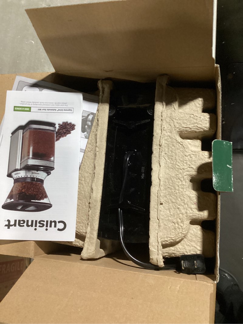 Condition photo showing Good Condition for cuisinart coffee grinder, electric one-touch automatic burr coffee grinder with 18-position grind selector, cup size selector for 4 – 18 cups, dbm-8p1, black stainless burr mill stainless steel