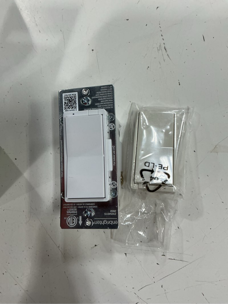 Condition photo showing Good Condition for enbrighten 800 series z-wave on/off paddle switch, long range 800lr, quick fit, simple wire, direct 3-way (no add-on switch needed), smart hub required, compatible with alexa, google home, 76591