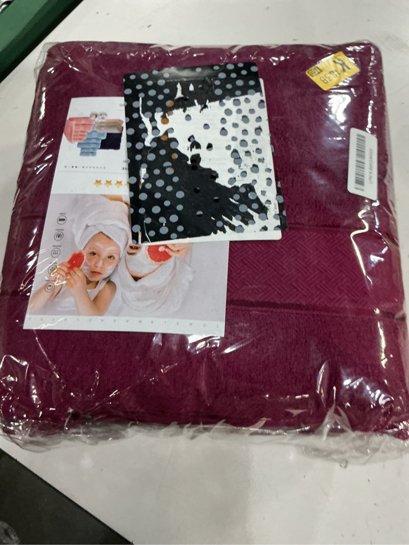Condition photo showing New/Like New for cozyart burgundy bath towel set 6 piece, 2 bath towels 2 hand towels 2 washcloths, luxury 100% turkish cotton 650gsm hotel quality, soft, absorbent, towel sets for bathroom burgundy 6 piece towels set