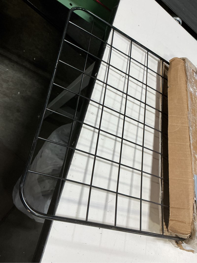 Condition photo showing As Is for amazon basics adjustable dog car barrier for vehicles, 59.72 x 5.20 x 16.46 in, black