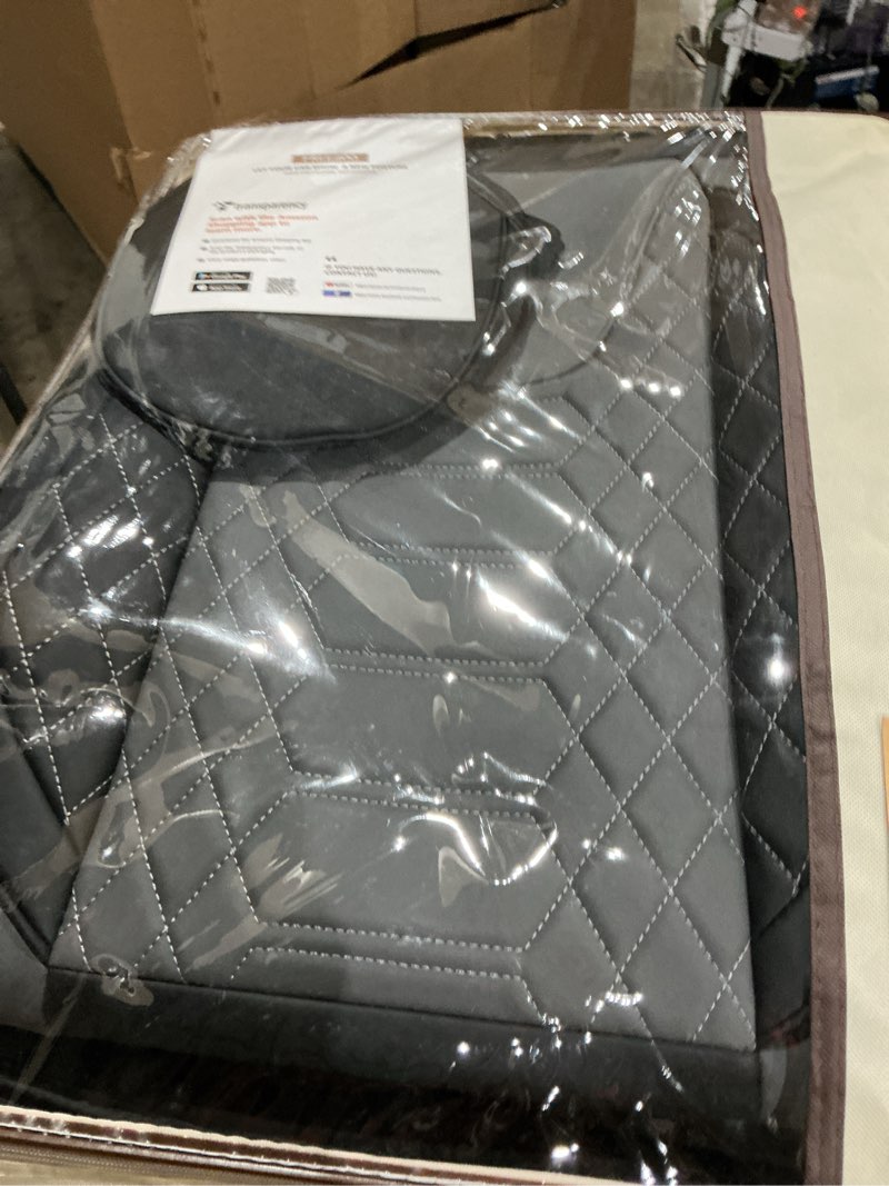 Condition photo showing Good Condition for freesoo car seat covers front only 2pcs, leather driver seat cover protector airbag compatible universal fit for sedan suv pick-up truck van (black grey 8-2pcs) front seats a-black grey 8