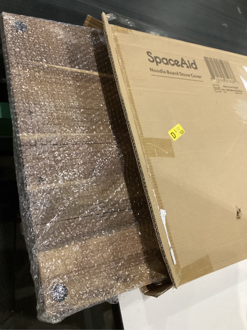 Condition photo showing As Is for SpaceAid Noodle Board Stove Kitchen Cover with Handles, Top Covers for Gas Burners and Electric Stove, Oven Decor Accessories Wood Tray for Countertop, Natural Acacia