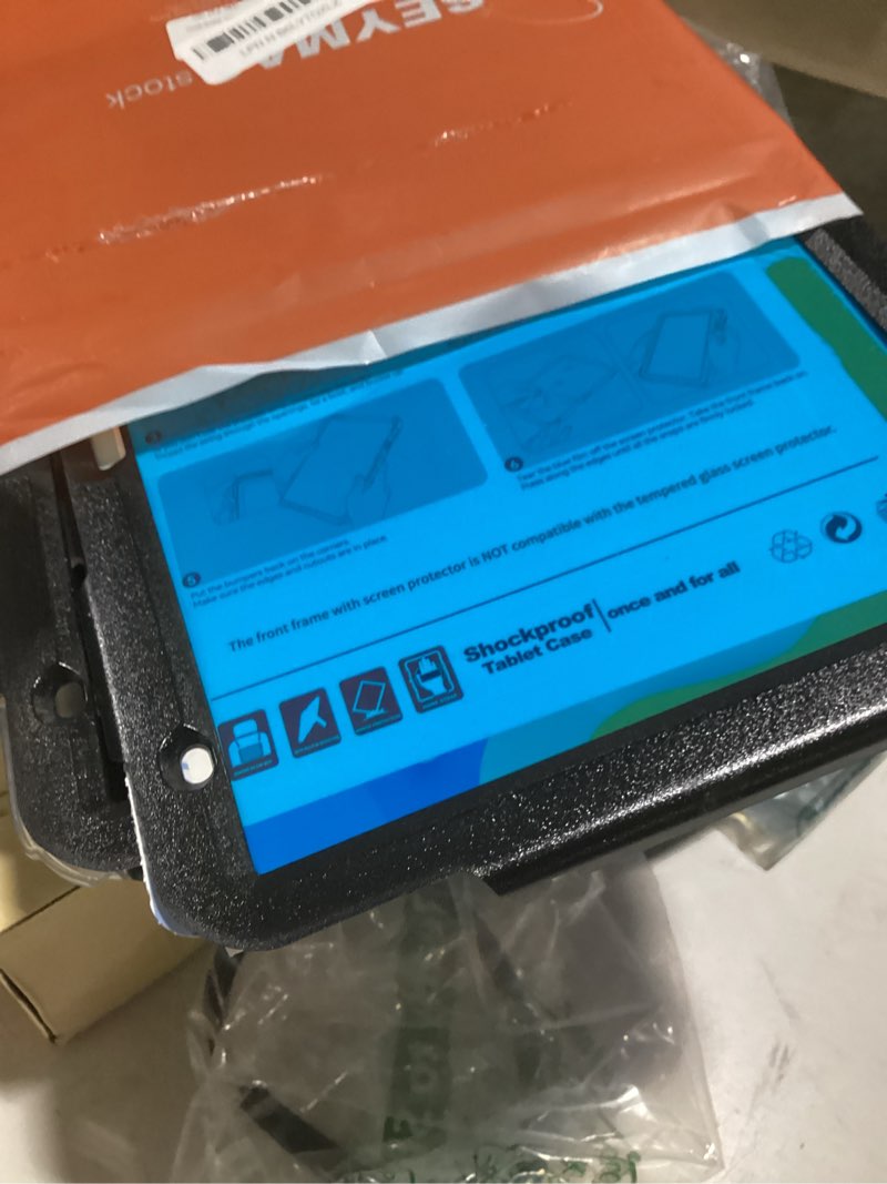 Condition photo showing Good Condition for seymac stock case for ipad (a16) 11th/10th generation 11''/10.9'' 2025/2022, full-body drop protection case with screen protector &360° rotate hand strap/stand, transparent+black transparent+black case for ipad (a16) 11th/10th generation 11/10.9''