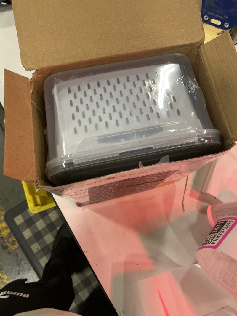 Condition photo showing New/Like New for 5 pcs large fruit storage containers for fridge ,food storage containers | with removable colander leakproof dishwasher & microwave safe produce containers keep fruits vegetables berry fresh longer wu