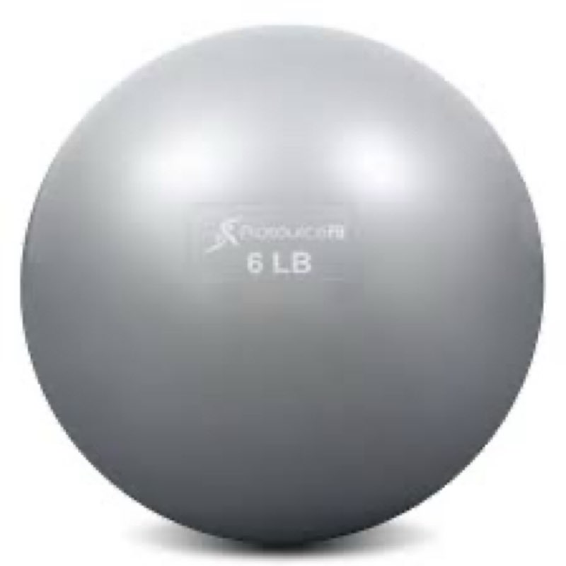 ProsourceFit Weighted Toning Exercise Balls for Pilates, Yoga, Strength Training and Physical Therapy, gray , 6 lbs.