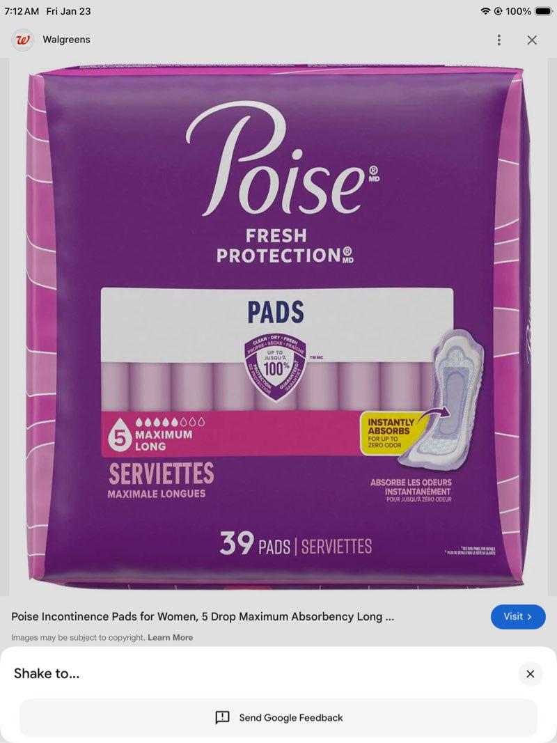 Poise Fresh Protection Incontinence Pads