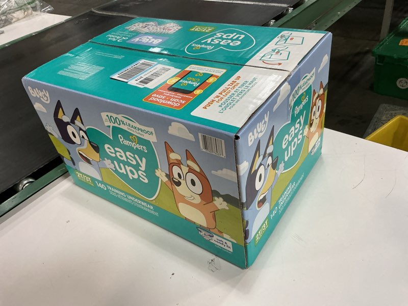 Condition photo showing New/Like New for Pampers Training Pants - Easy Ups Boys & Girls Bluey - Size 2T-3T, 140 Count, Children's Potty Underwear (Packaging May Vary) 2T-3T 140