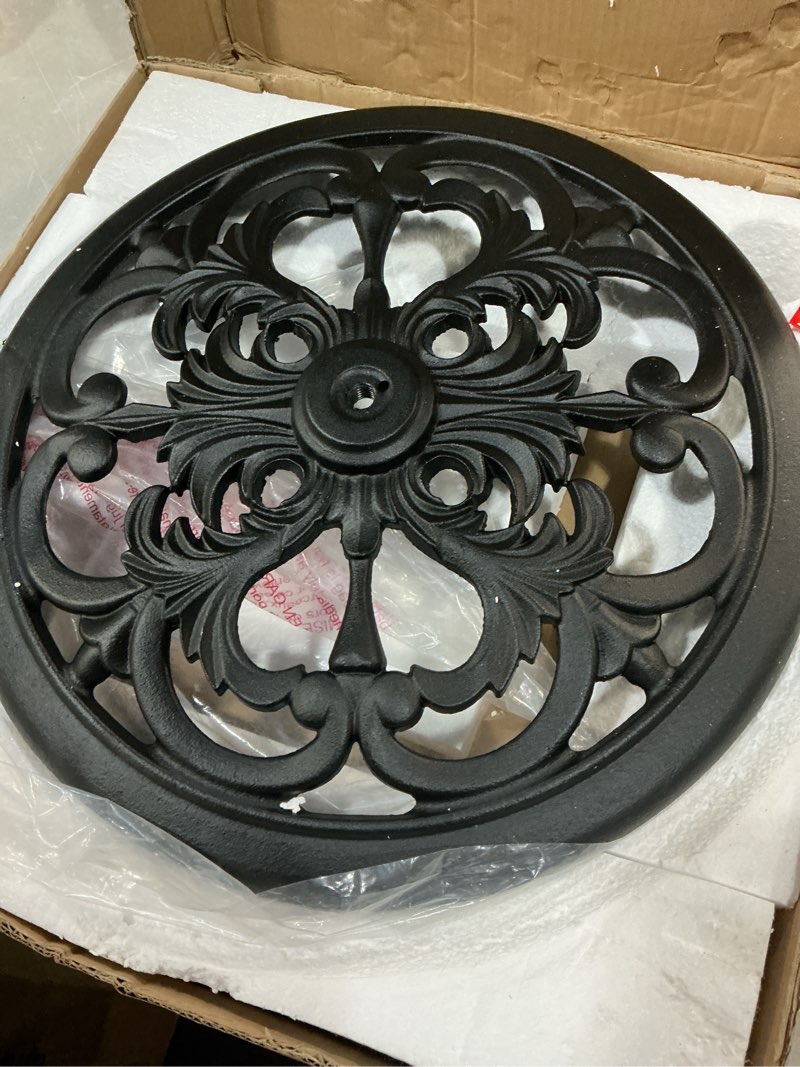 Condition photo showing As Is for tropishade 30 pound black powder coated cast iron umbrella stand