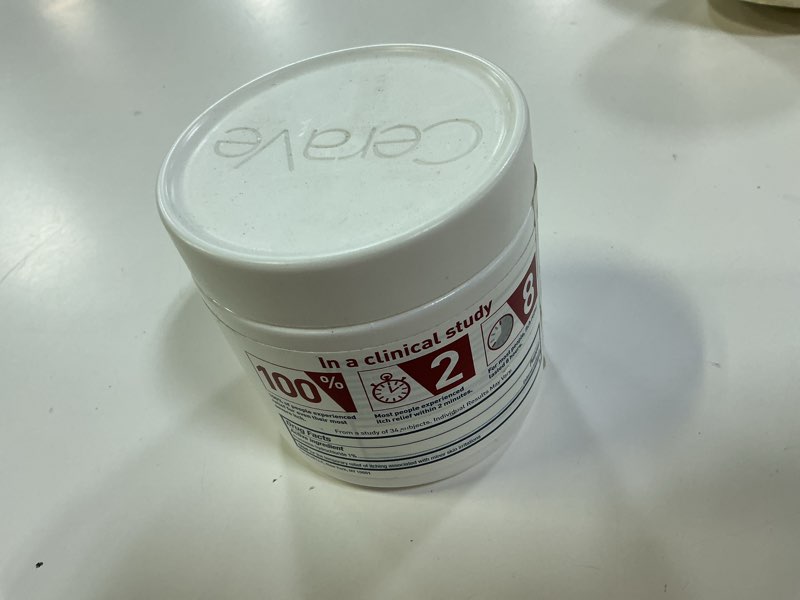 Condition photo showing Good Condition for cerave moisturizing cream for itch relief, anti itch cream with pramoxine hydrochloride, relieves itchy with minor skin irritations, sunburn relief, bug bites, fragrance free, 16 ounces 16 fl oz (pack of 1)