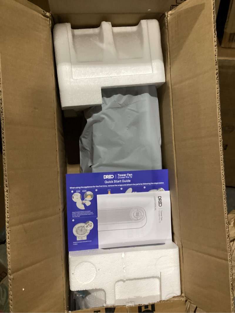 Condition photo showing New/Like New for dreo tower fan for bedroom, 42 inch bladeless fan, 90° oscillating fan, quiet floor fan with remote, led display, 6 speeds 4 modes, 12h timer, standing fans for home living room office, cruiser pro t2 (b08p4z3b5x)