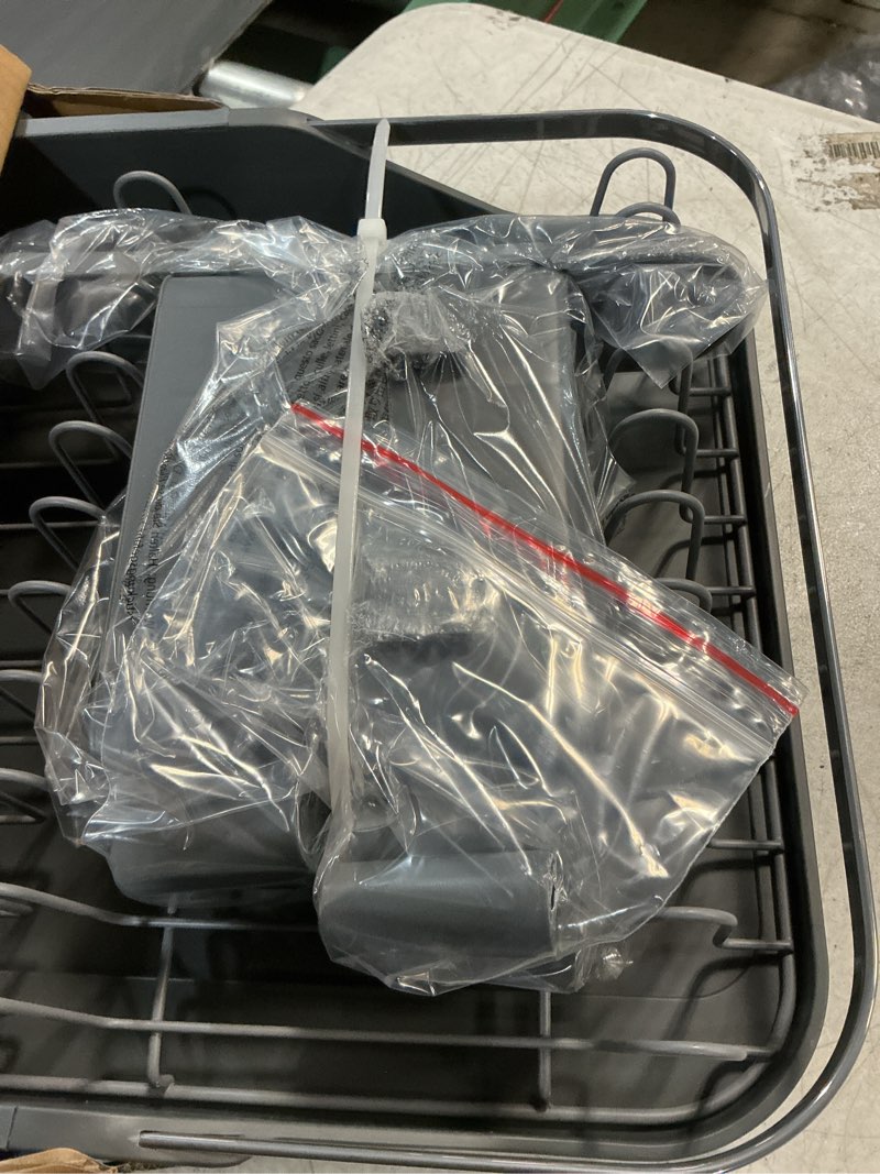Condition photo showing New/Like New for urackify dish drying rack for kitchen counter, expandable stainless steel dish racks with adjustable water spout, space saving dish drainer with cutlery holder,16.14"-23.62" l x 12.99" x 8.78",grey