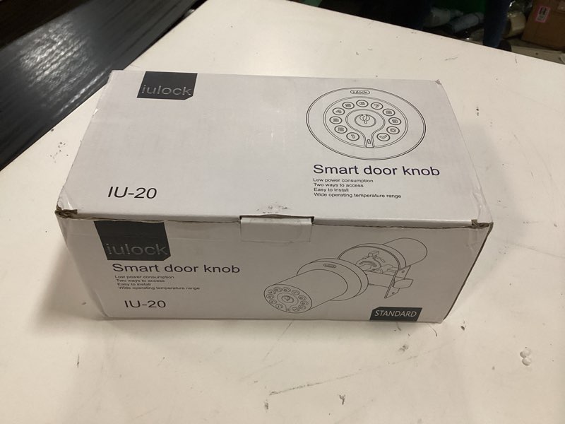Condition photo showing New/Like New for iulock waterproof electronic door knob with keypad and key, auto lock, satin nickel, 50 codes, easy to use and install for office/warehouse/bedroom/garage