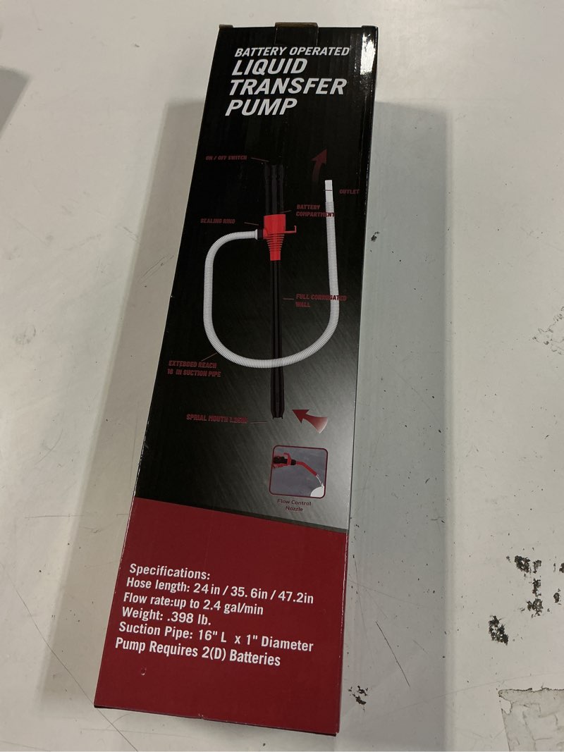 Condition photo showing New/Like New for Portable Power Battery Pump, Battery Operated Electric Siphon Pump Water Transfer Pump, Easy to Use Manual Portable 2.4GPM Pump and on-Spill Design Diesel, Water, Fuel Transfer Pump