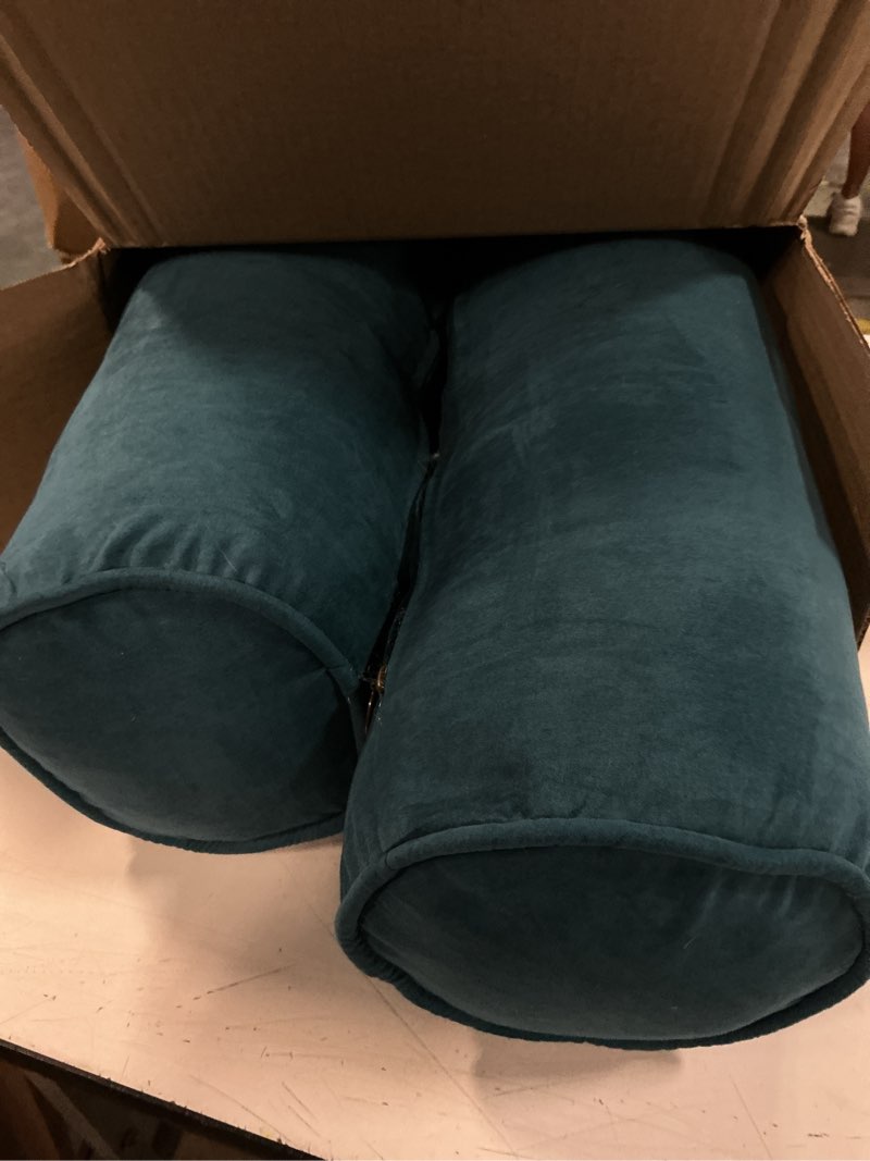 Condition photo showing Good Condition for blazing needles corded microsuede throw pillows (set of 2), 20" x 8", black