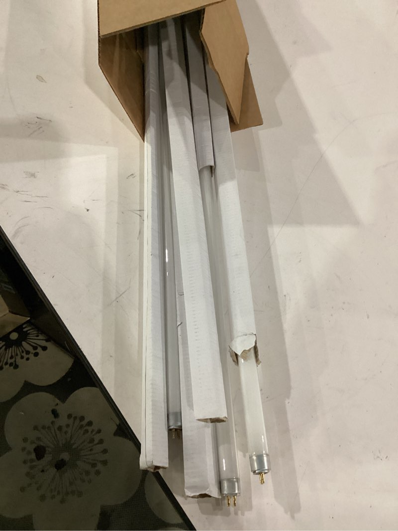 Condition photo showing Good Condition for not tested***** konideke f21t5/830 21 watt 34 inches t5 fluorescent light bulb, 3000k warm white, 2100 lumens, 20000 hour lifespan, mini bi-pin base, 6 pack