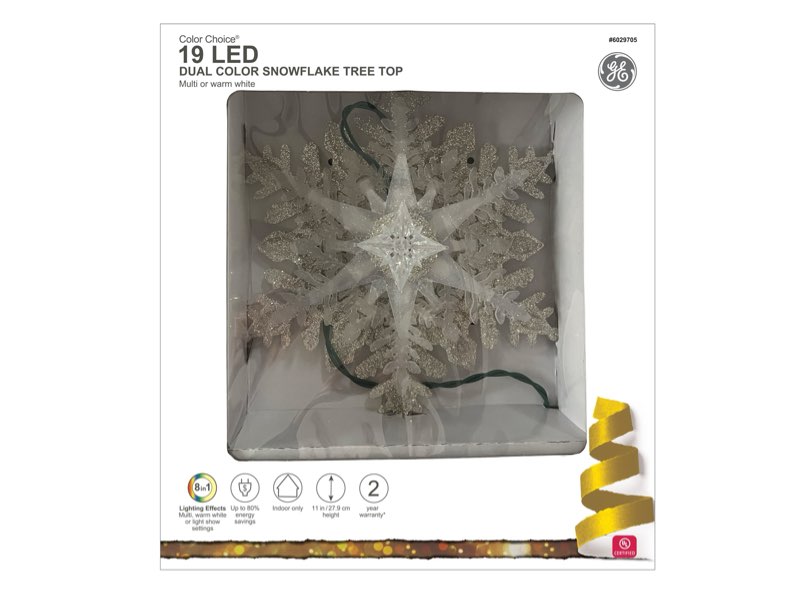 GE 11-in Snowflake Silver Color Changing