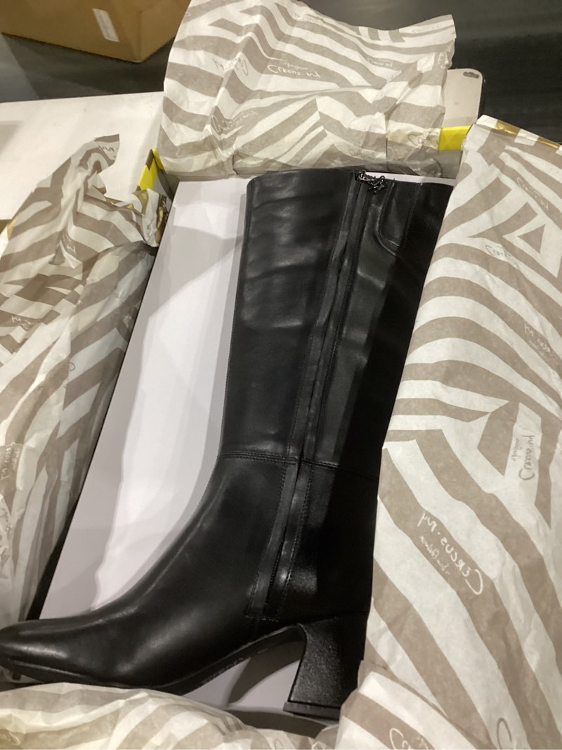 Circus NY by Sam Edelman Women's Oaklyn Knee High Boot Black Leather Wide Calf 8 Medium