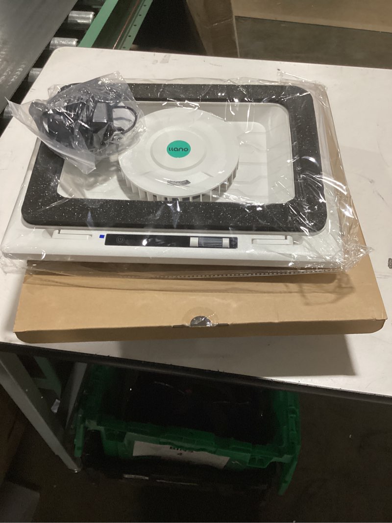 Condition photo showing New/Like New for llano V12 Laptop Cooling Pad with 5.5" Turbofan – High-Speed Cooling for 15-19 Inch Gaming Laptops, Adjustable Speed & Touch Control, 3-Port USB Hub, with Mousepad, White (No RGB) V12 White (Hub+No RGB)