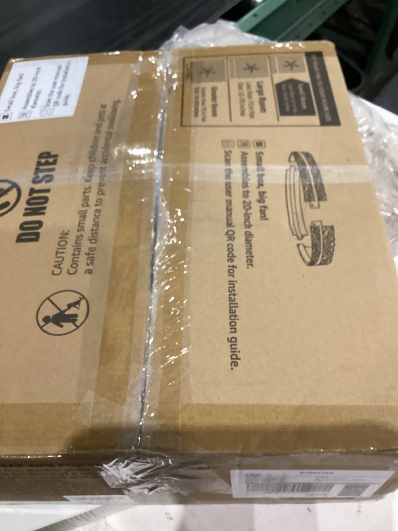 Condition photo showing As Is for LEDIARY Ceiling Fans with Lights and Remote, 20'' Low Profile Ceiling Fan with Light, 3000-6000K Dimmable Fandelier Ceiling Fans, Modern Flush Mount Fan Light for Bedroom with 6 Wind Speeds- Black Black 20 INCH