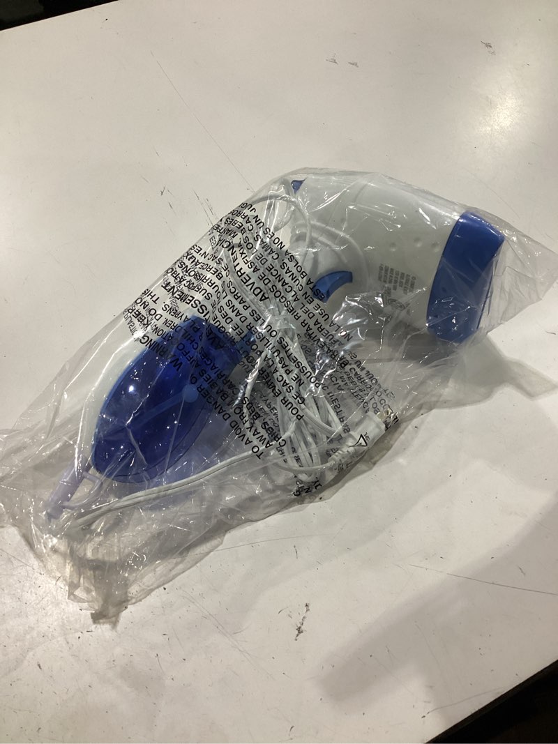 Condition photo showing Good Condition for conair handheld garment steamer for clothes, extremesteam 1200w, portable handheld design,white/blue white / blue hand held